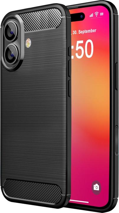 Actual product image Nalia Carbon look silicone cover (Apple iPhone 16 Plus)