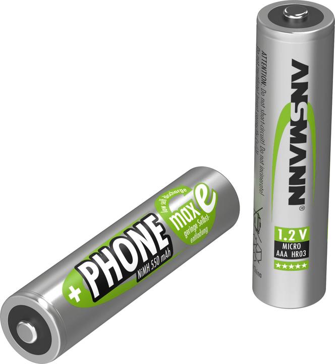 Image du produit Ansmann Pile micro (AAA) NiMH DECT maxi NiMH DECT (1 pcs, AAA, 550 mAh)