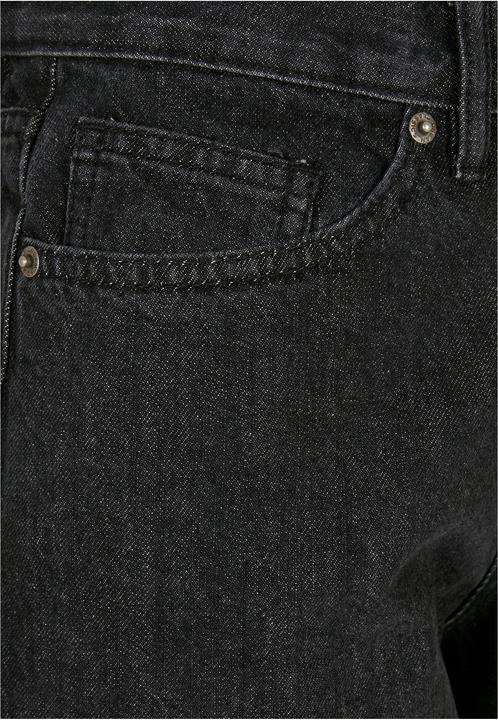 Actual product image Urban Classics Ladies High Waist Wide Leg Cropped Denim Pants (34)