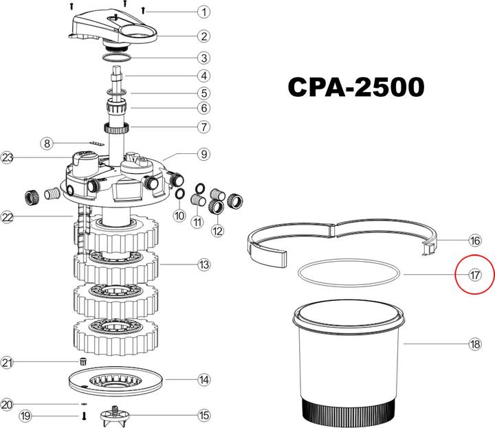 Actual product image SunSun Spare Part CPF-2500 Pressure Pond Filter Container Pond Filter
