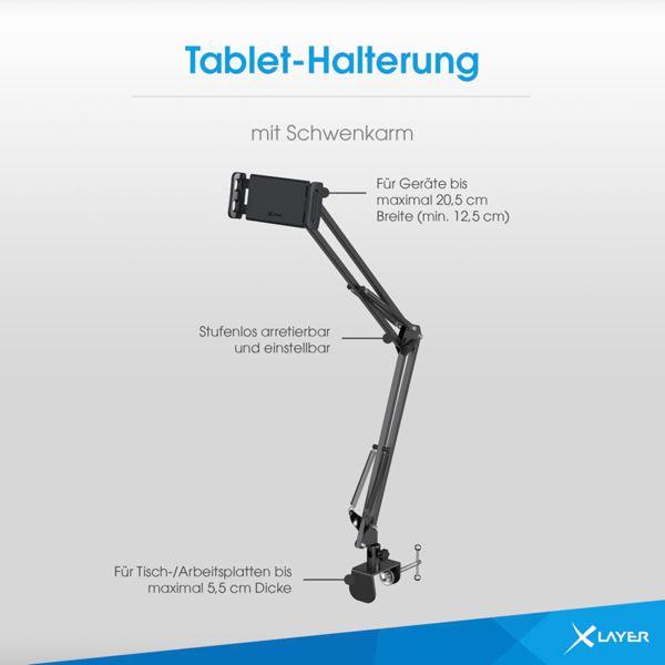 Immagine prodotto Xlayer Supporto per tablet con braccio girevole nero