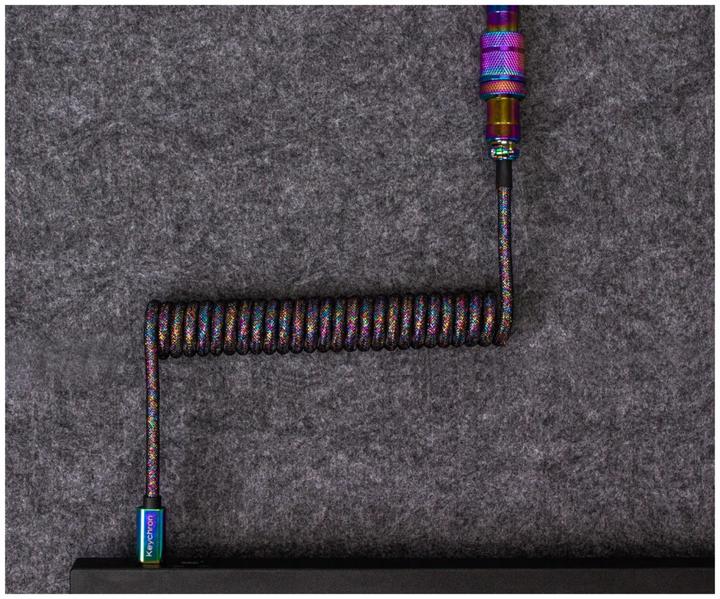 Actual product image Keychron Key RB Premium Coiled Cable Black Angled Cab-7