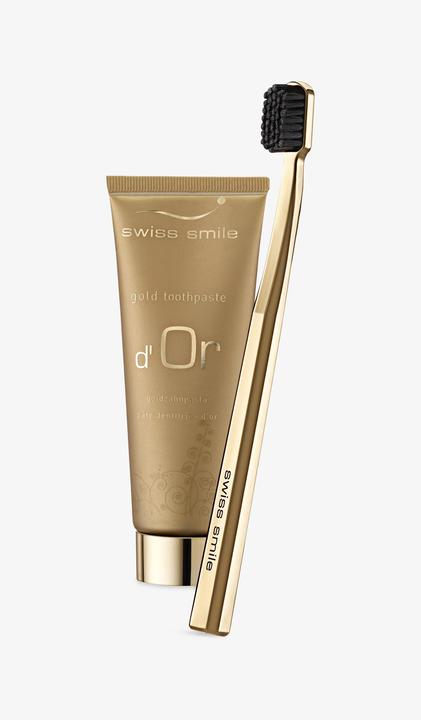 Produktbild Swiss Smile d'Or Gold Zahnpasta & Zahnbürsten Set (75 ml)