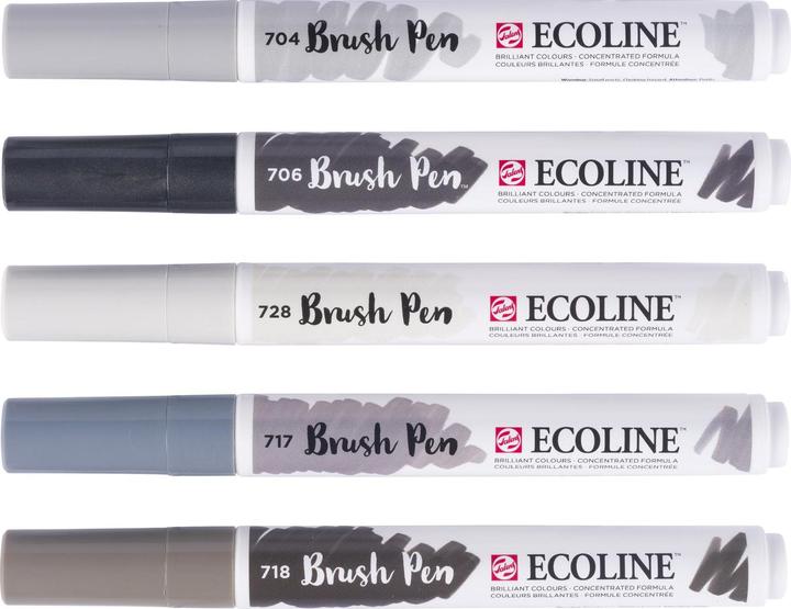 Produktbild Talens Ecoline Brush Pen (Mehrfarbig, Weiss, 5 x)