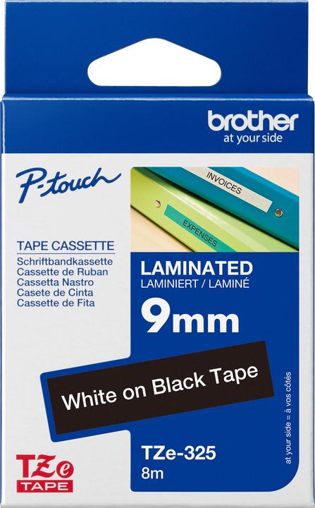 Brother Tze-325 (0.90 cm, Schwarz, Weiss)