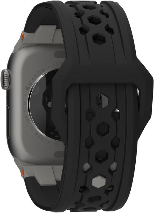 Actual product image UAG Urban Armor Gear Monarch Strap| Apple Watch Ultra/42/44/45/46mm| black/titanium (194158114036) (Silicone, Apple Watch)