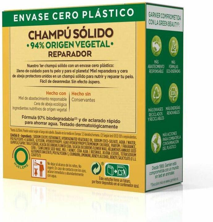 Energie-Label Garnier ORIGINAL REMEDIES champú sólido tesoros de miel 2 x 60 gr (Festes Shampoo)