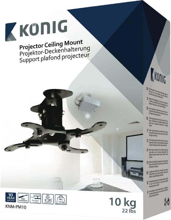 Actual product image König KNM-PM10 Projector ceiling mount 10 kg / black (Wall, Ceiling)