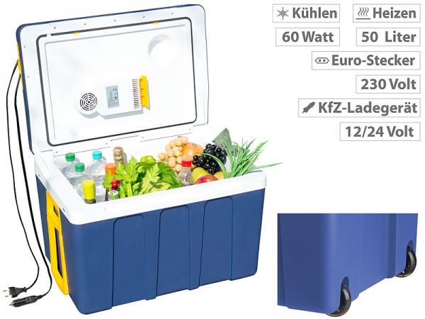 Produktbild Xcase Thermoelektrische XXL-Trolley-Kühl- & Wärmebox, 12/24 & 230V, 50 Liter (50 l)