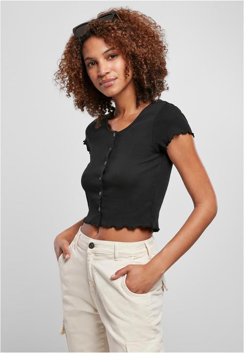 Image du produit Urban Classics Ladies Cropped Button Up Rib Tee (XL)