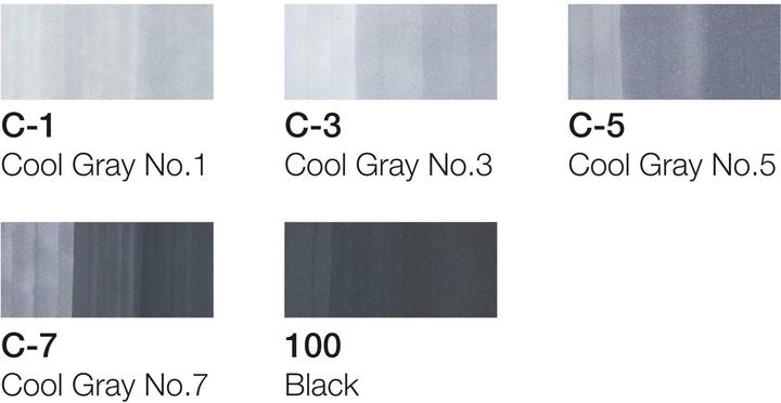 Actual product image Copic Grey tones (Grey, 3 mm, 6 x)