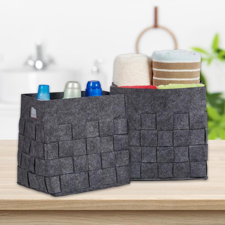 Produktbild Relaxdays 2x Aufbewahrungskorb (2 x, 30 x 24 x 30 cm)