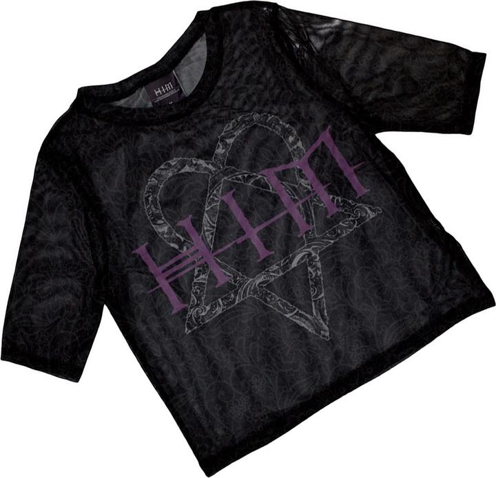 Actual product image Him Womens/Ladies Heartagram & Logo Mesh Crop Top (M)