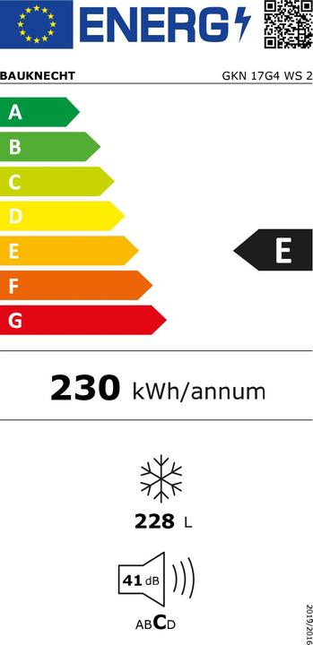 Energie-Label Bauknecht GKN 17G4 WS 2 (Freistehend, 228 l)
