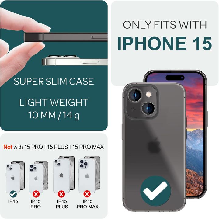 Immagine prodotto Nalia Custodia rigida estremamente sottile da 0,3 mm opaca (Apple iPhone 15)