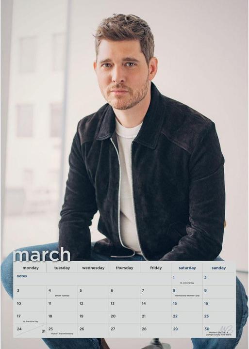 Actual product image Michael Buble 2025 A3 Wall Calendar (German)