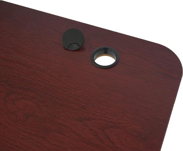 Actual product image Swisshandel24 Desk, computer table, electrically height-adjustable 160x80cm 53kg Cherry decor, anthracite-grey (160 x 80 x 121 cm)