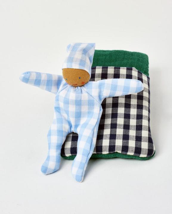 Produktbild Käthe Kruse BABY mit Schlafsack karo blau (12.50 cm)