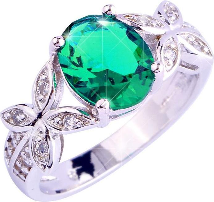 Produktbild Hermex versilberter Ring mit Emerald Quartz - Gr. 58 / Size 8 (8)