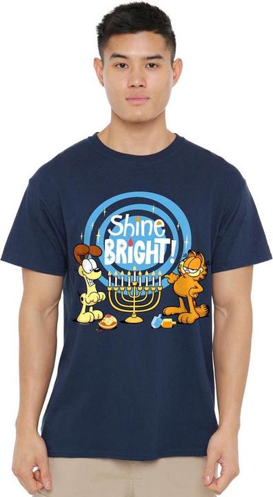 Actual product image Garfield Mens Shine Bright For Hanukkah Odie T-Shirt (XL)