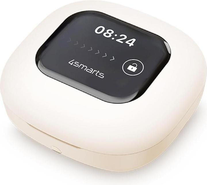 Immagine prodotto 4smarts Open-Ear Bluetooth Kopfhörer SkyBuds AI Screen, Beige (28 h, Senza fili)