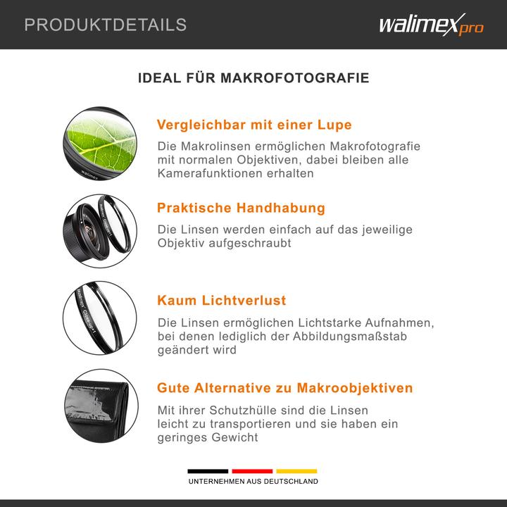 Produktbild Walimex Close-up Macro Lens Set (55 mm, Nahlinsen, 55 mm)
