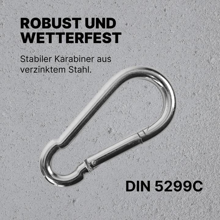 Produktbild Dönges Feuerwehr-Karabinerhaken, DIN 5299 C, 70 x 7 mm, verzinkt, 7 x 70 mm, 350 kg