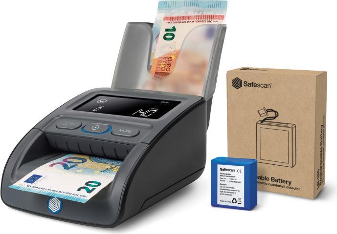 Produktbild Safescan 155-S Komplett SET Geldprüfgerät Batterie & Stapler (Geldscheinprüfer)