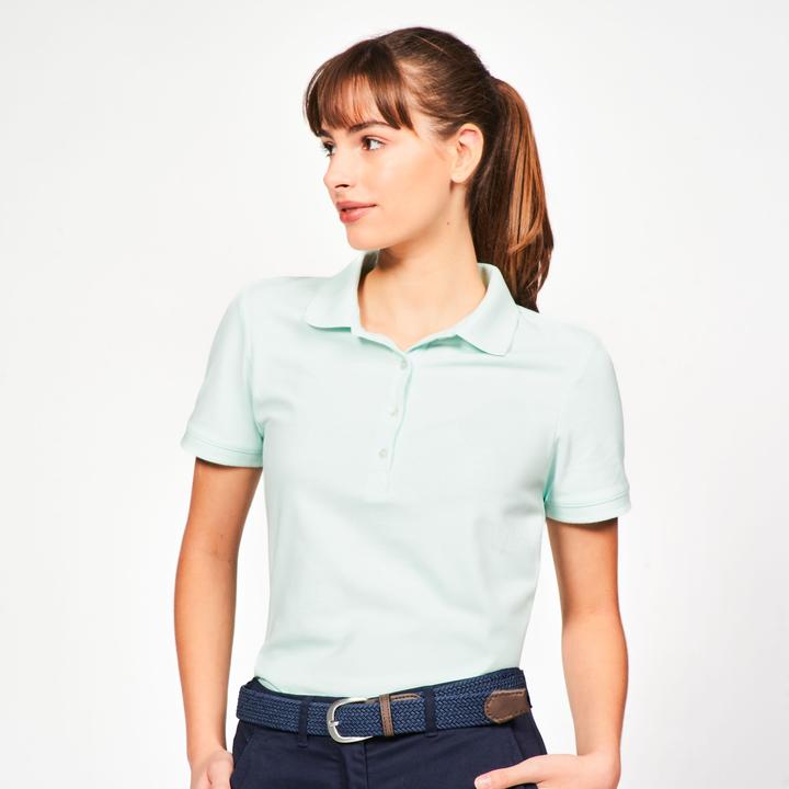Inesis Damen Golf Poloshirt kurzarm Baumwolle - MW500 hellgrün