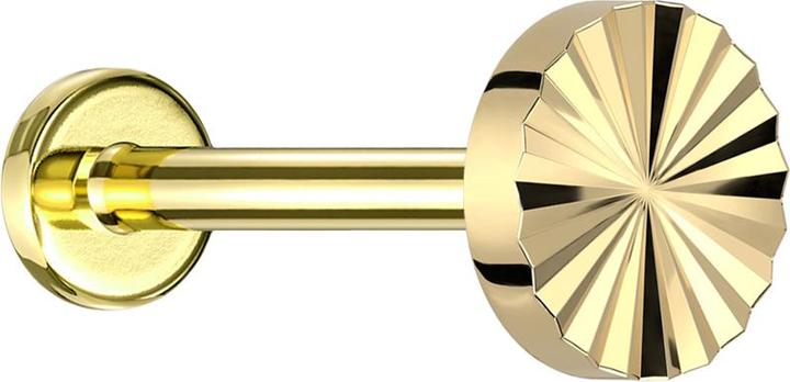 Star Piercing Micro Labret Innengewinde vergoldet Diamantschliff Scheibe vergoldet (ohne Messing, Titan G23)