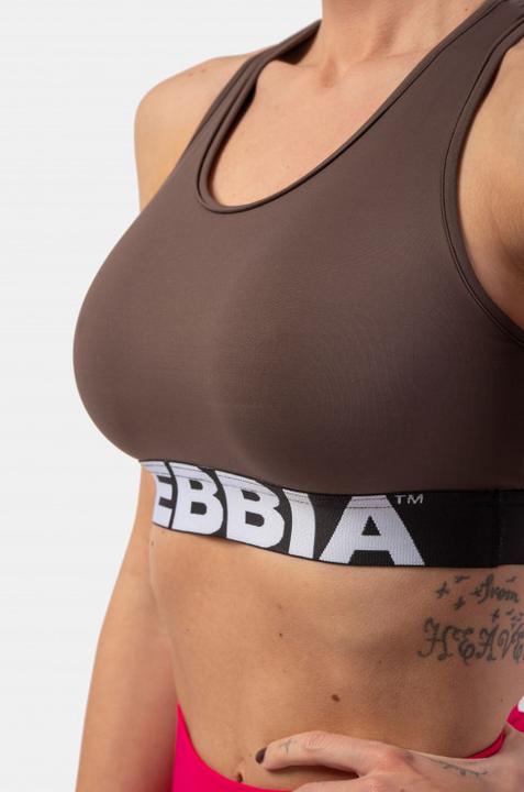Actual product image Nebbia Medium Impact Cross Back Sports Bra 410 brown (M, S/M)
