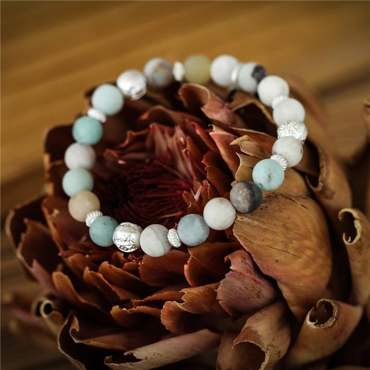 Produktbild Andreani Armband mit echtem Amazonite (80 cm, Steine, Nude, Glas, Braun, Metall)