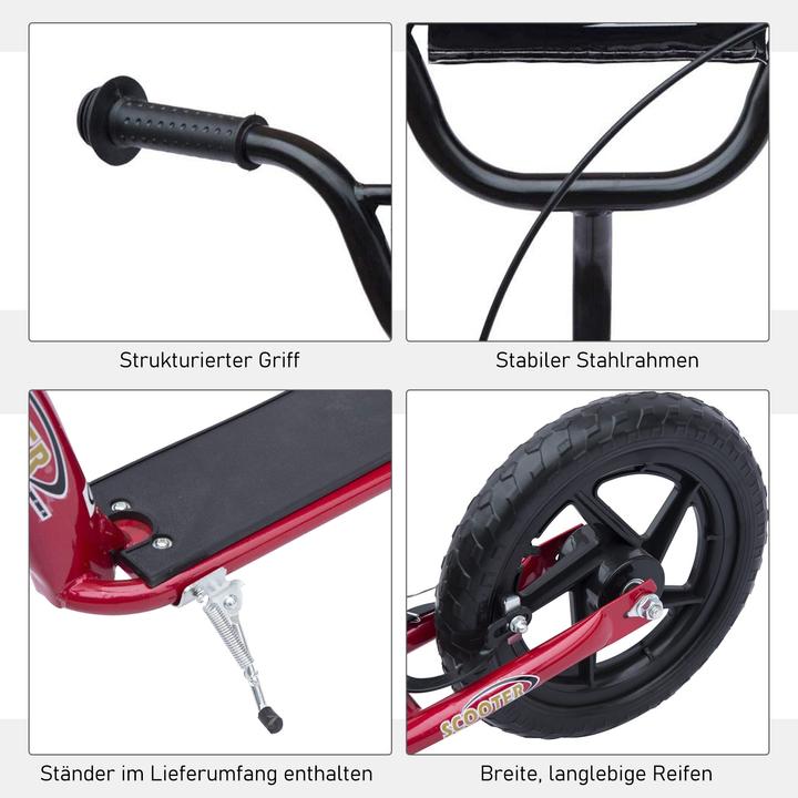 Actual product image Homcom Children's scooter anti-slip tread, metal bike stand for parking