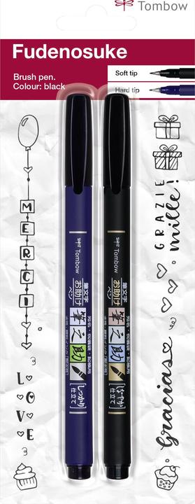 Actual product image Tombow Calligraphy pen WS-BH / BS (Black, 2 x)