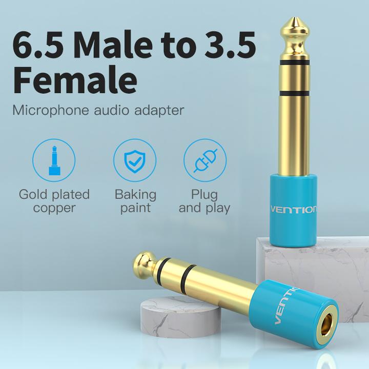 Actual product image Vention Audio adapter VAB-S01-L, Jack 3.5mm to Jack 6.5mm (Angle adapter)