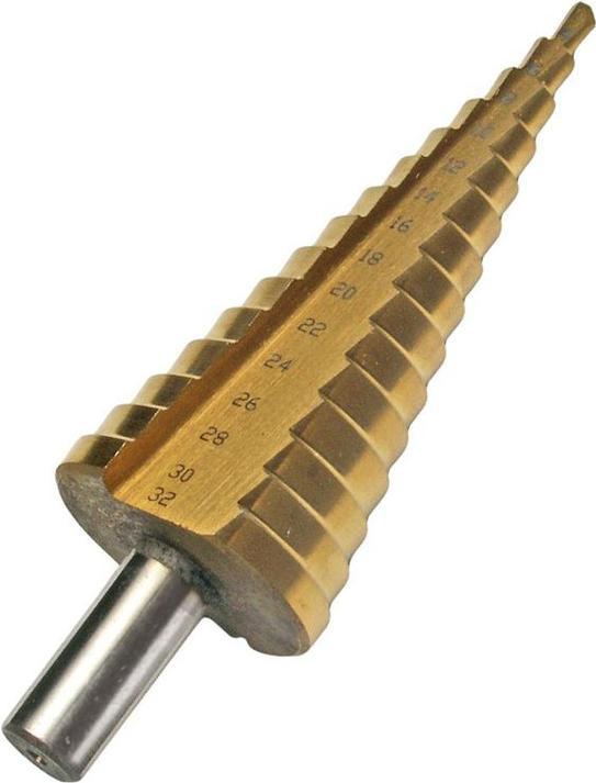 Produktbild BGS Stufenbohrer (4 mm, 6 mm, 8 mm, 10 mm, 12 mm, 14 mm, 16 mm, 18 mm, 20 mm, 22 mm, 24 mm, 26 mm, 28 cm, 30 mm, 32 mm)