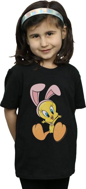 Actual product image Looney Tunes Girls Tweety Pie Bunny Ears Cotton T-Shirt (152, 158)