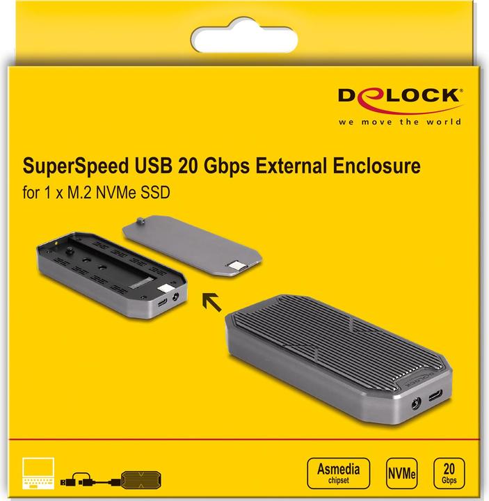 Produktbild Delock Externes Gaming Gehäuse für M.2 N (M.2 2260, M.2 2242, M.2 2280)