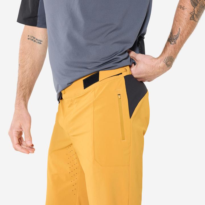 Image du produit Rockrider Short vélo unisexe réspirant, Ochre (XS)