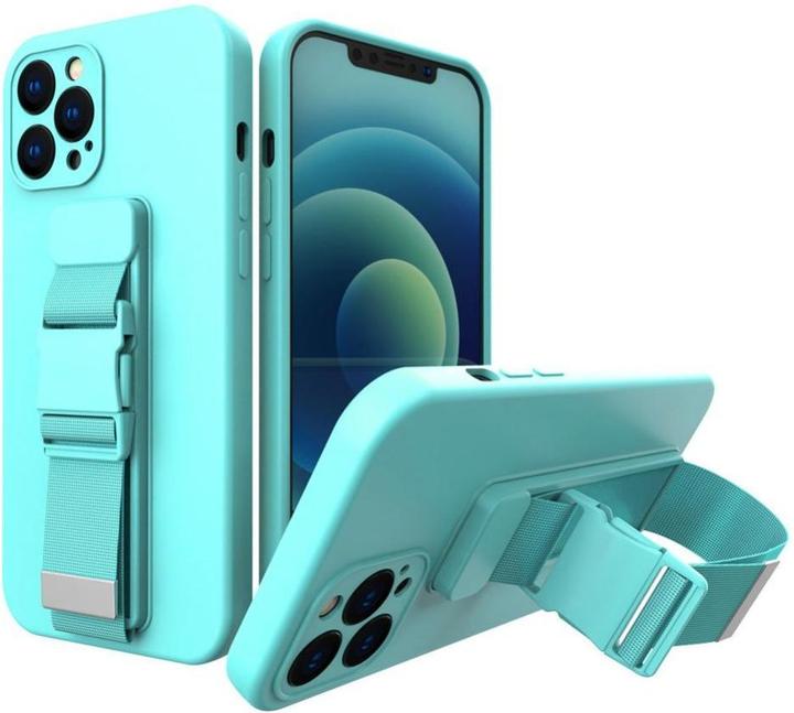 Image du produit Hurtel Rope case gel case avec une chaîne lanyard bag lanyard iPhone 13 Pro bleu clair (Apple iPhone 13 Pro)