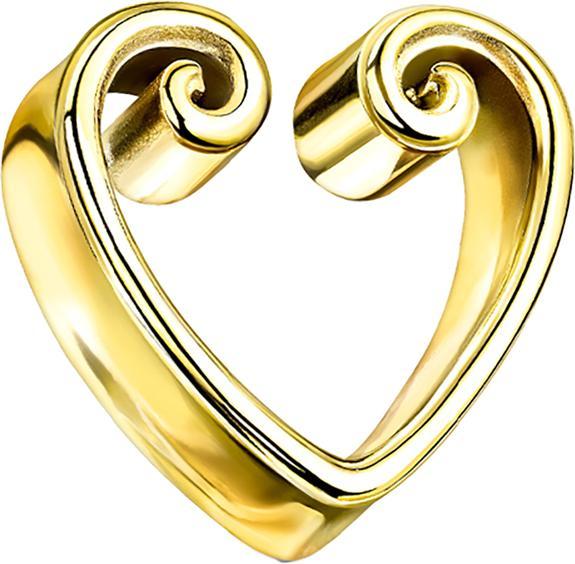 Immagine prodotto Star Piercing Cuore vintage placcato oro a tunnel svasato (Acciaio chirurgico 316L, senza ottone)