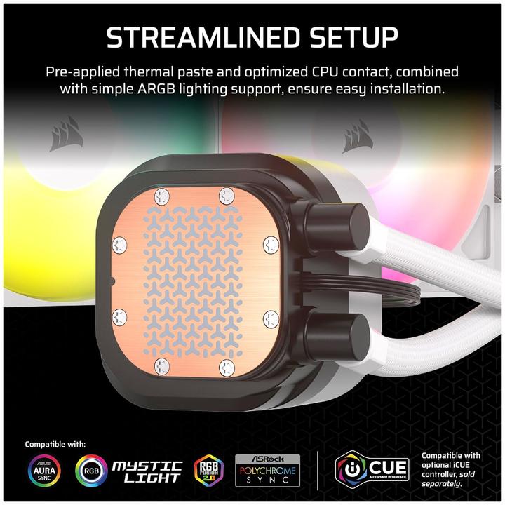 Produktbild Corsair NAUTILUS 360 ARGB White, 360mm Radiator, Liquid CPU Cooler