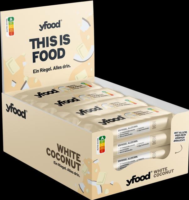 Produktbild YFood Coconut & White Chocolate (Weisse Schokolade, Kokos, 12 Stk., 720 g)