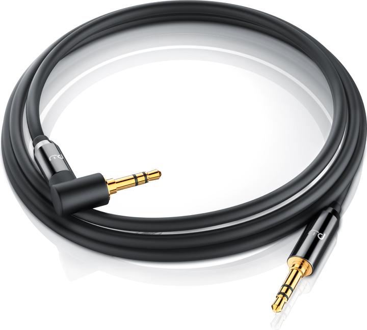 Produktbild Primewire AUX zu 3,5mm Klinke Audio Kabel 90° gewinkelt, HiFi Klinkenkabel Verbindungskabel für Audiogeräte (2 m, 3.5mm Klinke (AUX))