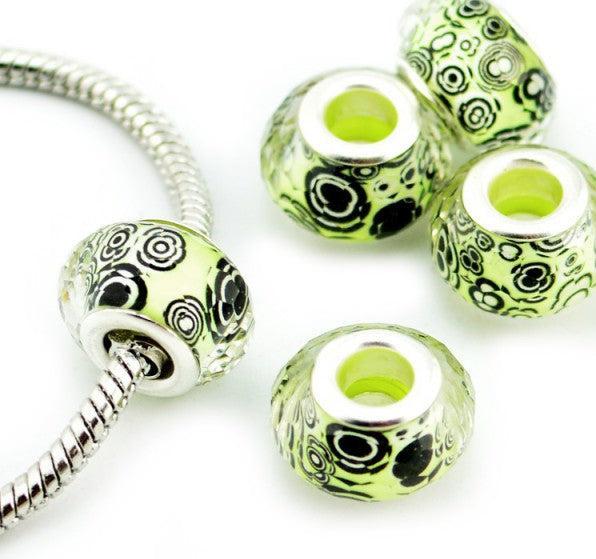 Actual product image Hermex Bead silver plated 925 - Silvery lemon Green (Plexiglass, Metal alloy)