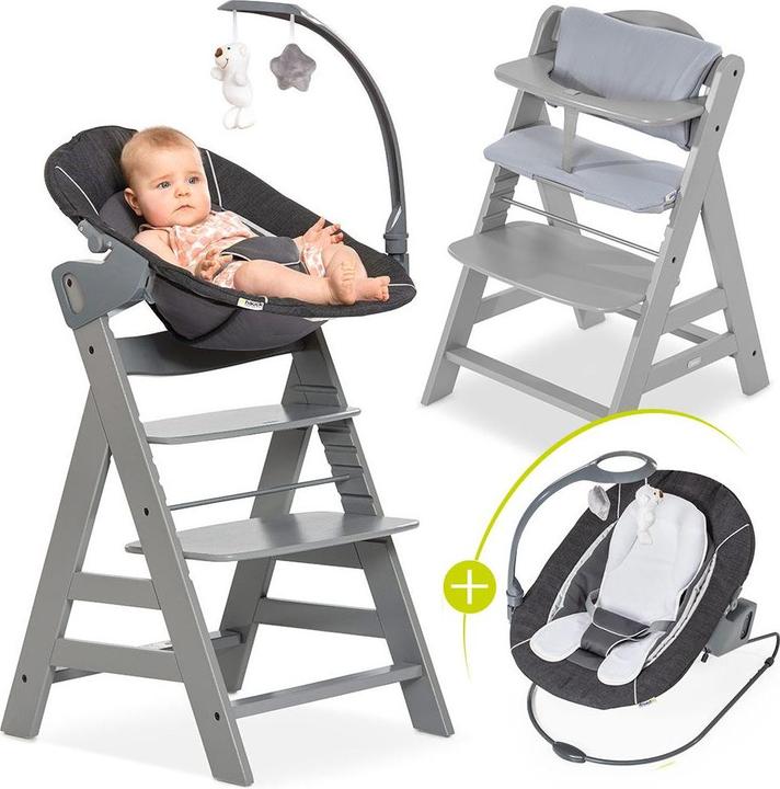 Image du produit Hauck Chaises hautes Alpha Plus Gris Newborn Set Deluxe - Chaise haute 4 pièces (Chaise haute)