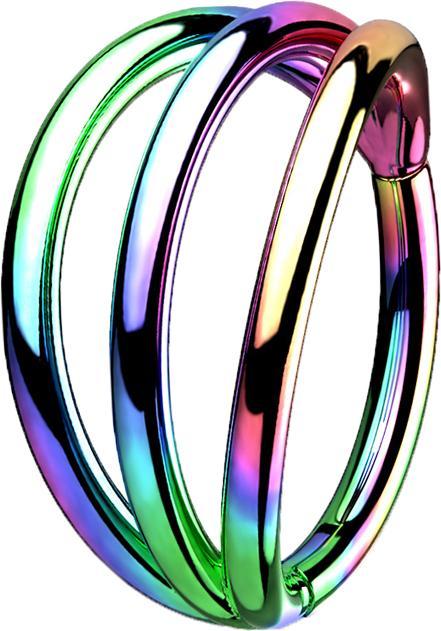 Actual product image Star Piercing Micro segment ring foldable coloured three rings (Titanium G23, without brass)