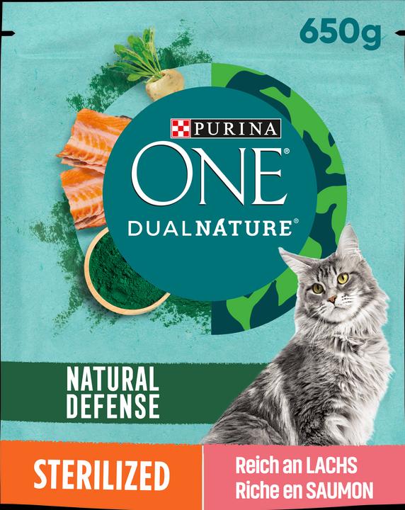 Immagine prodotto Purina ONE Alimento secco Dual Nature Sterilised Salmon & Spirulina (Adulto, 1 pz., 700 g)