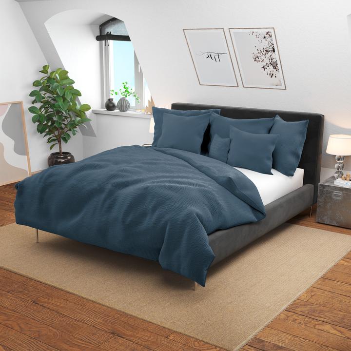 Immagine prodotto Lotus Bettwaren Biancheria da letto in raso Seersucker uni (Set di biancheria da letto, 50 x 70 cm)