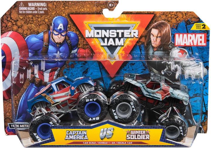 Immagine prodotto Monster Jam 1:64 Marvel 2 Pack - Capitan America vs. Soldato d'Inverno